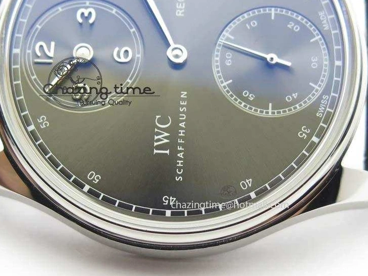 MIROTIME 0513 Portuguese IW544404 SS Gray Dial On Black Leather Strap A Practical 7259